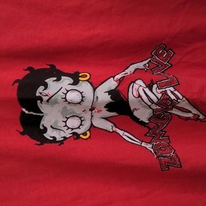 Betty Boop Zombie Love Crop T-Shirt Halloween